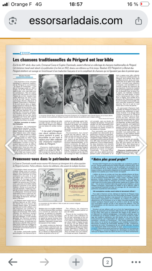 L'Essor sarladais Chansons trad intérieur .png